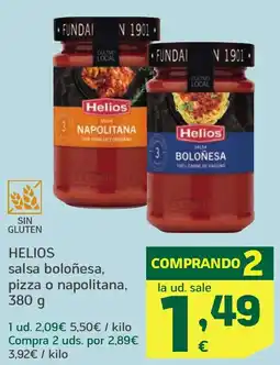 HiperDino HELIOS salsa boloñesa, pizza o napolitana, oferta