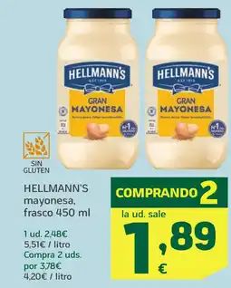 HiperDino HELLMANN'S mayonesa, frasco oferta