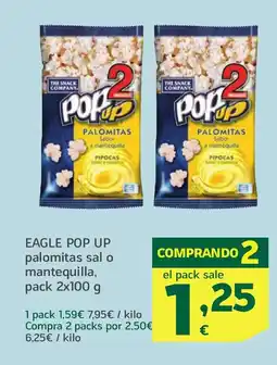 HiperDino EAGLE POP UP palomitas sal o mantequilla oferta