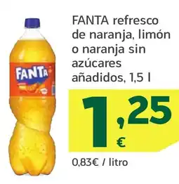 HiperDino FANTA refresco de naranja, limón o naranja sin azúcares añadidos oferta
