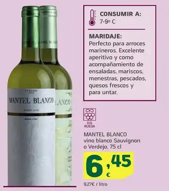 HiperDino MANTEL BLANCO vino blanco Sauvignon o Verdejo oferta