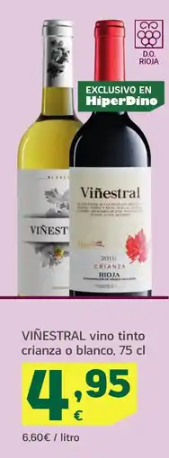 HiperDino VIÑESTRAL vino tinto crianza o blanco oferta