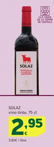 HiperDino SOLAZ vino tinto oferta
