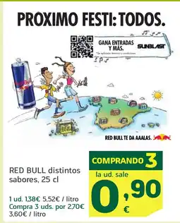 HiperDino RED BULL distintos sabores oferta