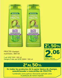HiperDino FRUCTIS champú nutririzos oferta