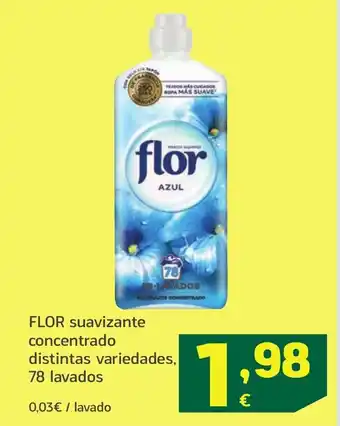 HiperDino FLOR suavizante concentrado distintas variedades, 78 lavados oferta