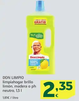 HiperDino DON LIMPIO limpiahogar brillo limón, madera o ph neutro oferta