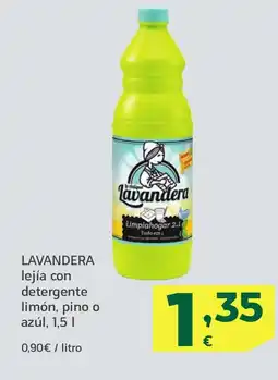 HiperDino LAVANDERA lejía con detergente limón, pino o azúl oferta