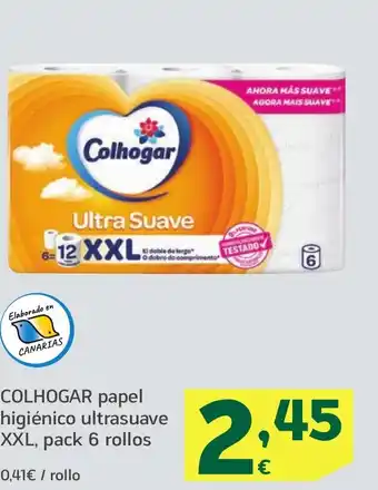 HiperDino COLHOGAR papel higiénico ultrasuave XXL, pack 6 rollos oferta