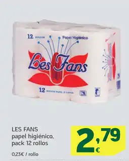 HiperDino LES FANS papel higiénico, pack 12 rollos oferta