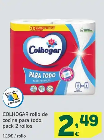 HiperDino COLHOGAR rollo de cocina para todo, pack 2 rollos oferta