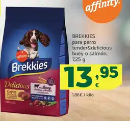 HiperDino BREKKIES para perro tender&delicious buey o salmón oferta