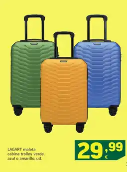 HiperDino LAGART maleta cabina trolley verde, azul o amarillo oferta