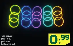 HiperDino Set mega party 15 pulseras brillantes oferta