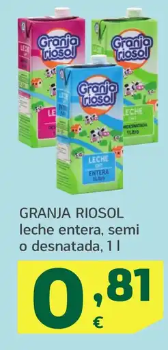HiperDino GRANJA RIOSOL leche entera, semi o desnatada oferta