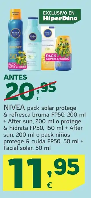 HiperDino NIVEA pack solar protege & refresca bruma FP50+ After sun oferta