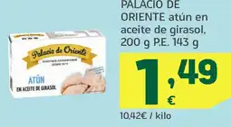 HiperDino PALACIO DE ORIENTE atún en aceite de girasol, oferta