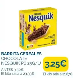 Supermercados La Despensa NESQUIK Barrita cereales chocolate oferta