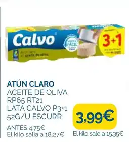 Supermercados La Despensa CALVO Atún claro aceite de oliva rp65 rt21 lata p3+1 oferta