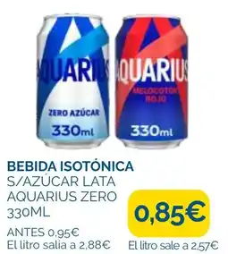 Supermercados La Despensa AQUARIUS Bebida isotónica s/azúcar lata zero oferta
