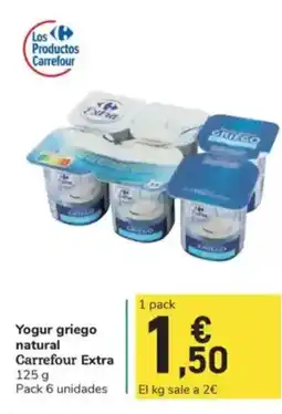 Carrefour Express Yogur griego natural Carrefour Extra oferta