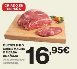 Hipercor Filetes 1a bo carne magra o picada de añojo oferta