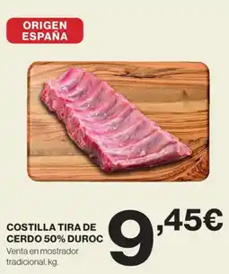 Hipercor Costilla tira de cerdo 50% duroc oferta