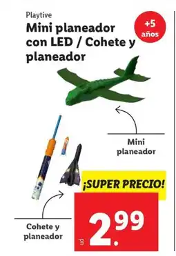 Ocine PLAYTIVE Mini planeador con LED / Cohete y planeador oferta