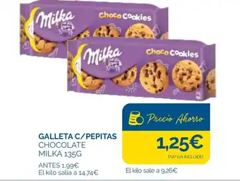 Cash Ecofamilia MILKA Galleta/ pepitas chocolate oferta