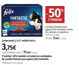El Corte Inglés FELIX Comida húmeda para gatos Fantastic Festín de sabores en gelatina oferta