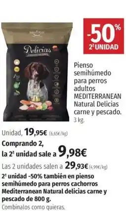 El Corte Inglés MEDITERRANEAN Pienso semihúmedo para perros adultos Natural Delicias carne y pescado. oferta