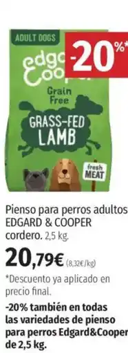 El Corte Inglés EDGARD & COOPER Pienso para perros adultos cordero oferta