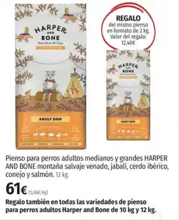 El Corte Inglés HARPER AND BONE Pienso para perros adultos medianos y grandes montana salvaje venado jabali cerdo iberico conejo y salmon oferta