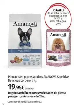 El Corte Inglés AMANOVA Pienso para perros adultos Sensitive Delicious cordero oferta