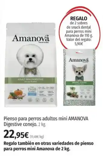El Corte Inglés AMANOVA Pienso para perros adultos miniDigestive conejo oferta