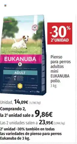 El Corte Inglés EUKANUBA Pienso para perros adultos mini pollo oferta