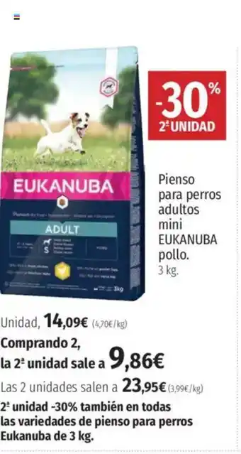 El Corte Inglés EUKANUBA Pienso para perros adultos mini pollo oferta