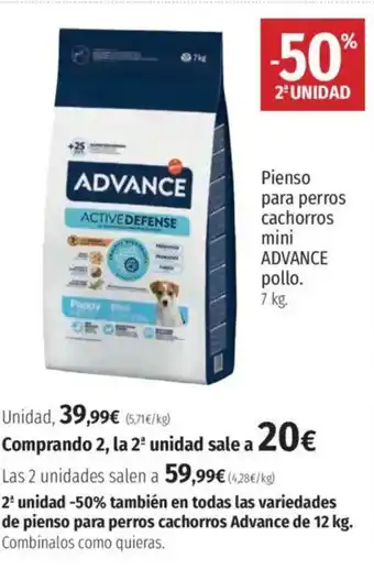 El Corte Inglés ADVANCE Pienso para perros cachorros mini oferta
