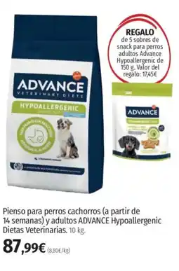 El Corte Inglés ADVANCE Pienso para perros cachorros (a partir de 14 semanas) y adultos Hypoallergenic Dietas Veterinarias. oferta