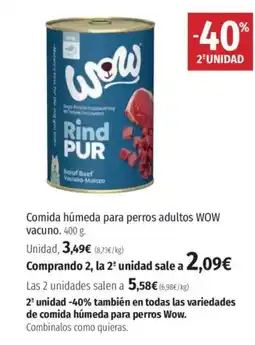 El Corte Inglés WOW Comida húmeda para perros adultos vacuno. oferta