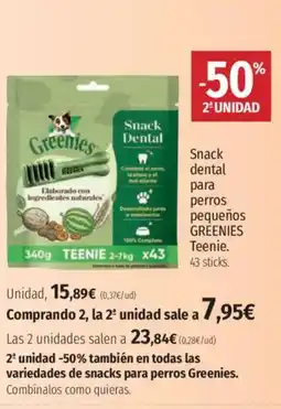 El Corte Inglés GREENIES Snack dental para perros pequeños Teenie. oferta