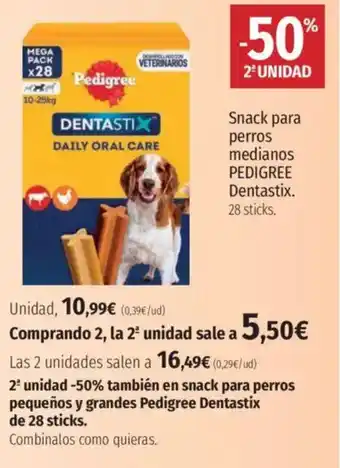 El Corte Inglés PEDIGREE Snack para perros medianos Dentastix. oferta