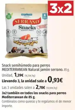 El Corte Inglés MEDITERRANEAN Snack semihúmedo para perros Natural jamón serrano oferta