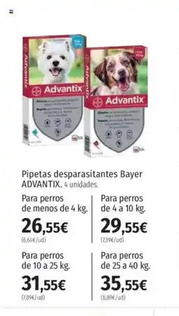 El Corte Inglés ADVANTIX Pipetas desparasitantes Bayer. oferta