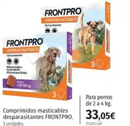 El Corte Inglés FRONTPRO Comprimidos masticables desparasitantes oferta