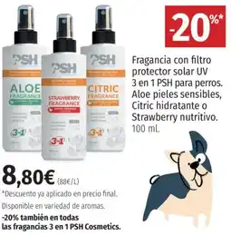 El Corte Inglés PSH fragancia con filtro protector solar uv 3 en 1 para perros oferta