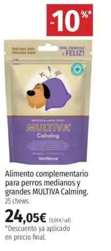 El Corte Inglés MULTIVA Alimento complementario para perros medianos y grandes Calming oferta