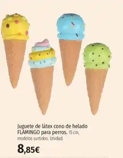 El Corte Inglés FLAMINGO Juguete de látex cono de helado para perros oferta