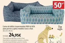 El Corte Inglés FRED & RITA Cama de teflón impermeable para perros y gatos modelo Coco o Ikat oferta
