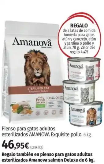 El Corte Inglés AMANOVA Pienso para gatos adultos esterilizados Exquisite pollo oferta